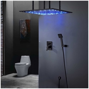 Fontana Oil Rubbed Bronze Square Color Changing LED Rain Shower System